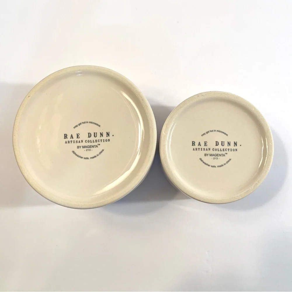 Rae Dunn SALSA and GUAC Ceramic Pottery Serving Bowl Set Party Appetizer Dishes